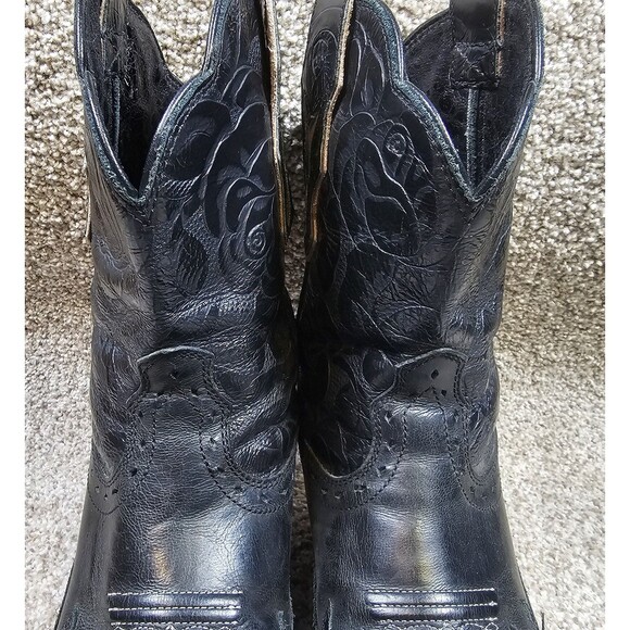 Ariat 7B Dahlia Western Boot Black Leather Cowgirl Whimsygoth Goth Boho Rodeo - Picture 5 of 13